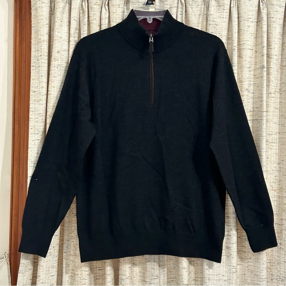 Orvis Wool Quarter Zip Sweater - Medium